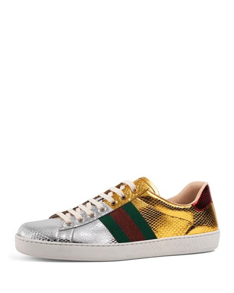 men's gucci ace sneakers|gucci ace metallic snakeskin sneakers.